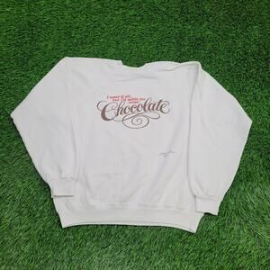 Vintage 80s Funny Chocolate Lovers Sweatshirt Womens XL 22x21 USA Raglan